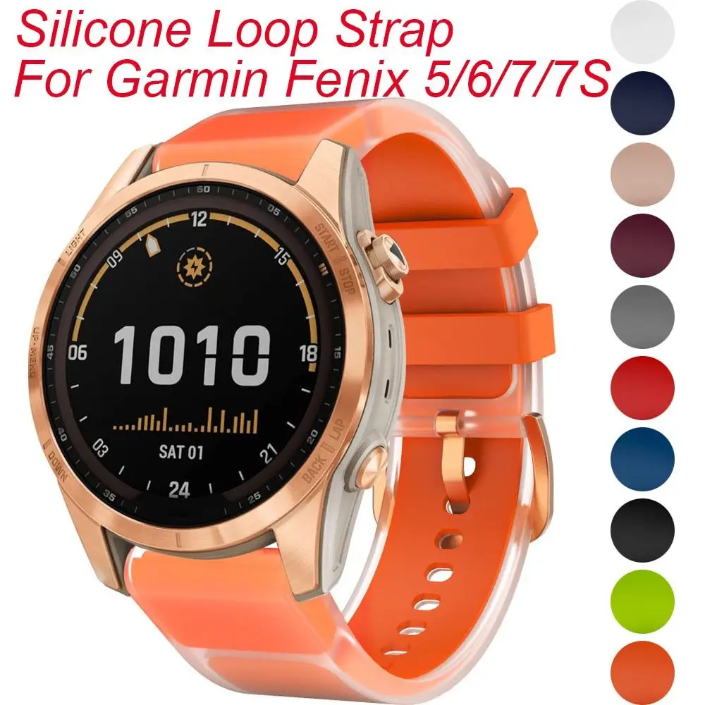 Силиконовый ремешок для часов модный сменный силиконовый с петлей регулируемый