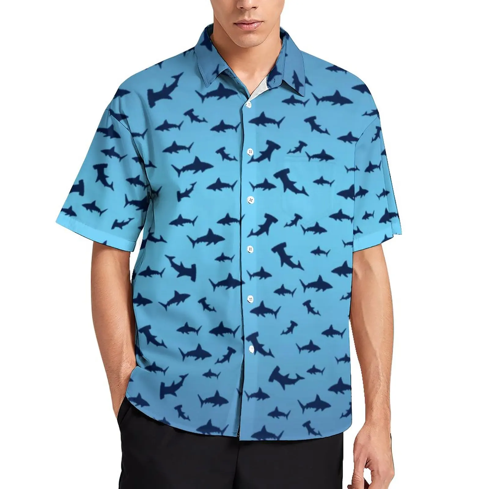 Shark Art Print Casual Shirts Hammerhead Sharks Vacation Shirt Hawaiian Cool Blouses Men Printed Plus Size
Shark Art Print Casual Shirts Hammerhead Sharks Vacation Shirt Hawaiian Cool Blouses Men Printed Plus Size