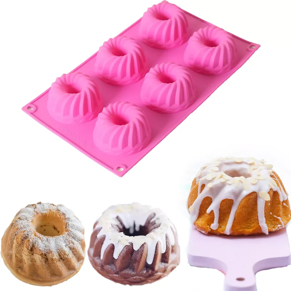 6 Cavity Swirl Shaped Silicone Chiffon Cake Mold Baking Form Pudding Fondant Jelly Chocolate Mousse Mould Baking Pastry Tools
6 Cavity Swirl Shaped Silicone Chiffon Cake Mold Baking Form Pudding Fondant Jelly Chocolate Mousse Mould Baking Pastry Tools