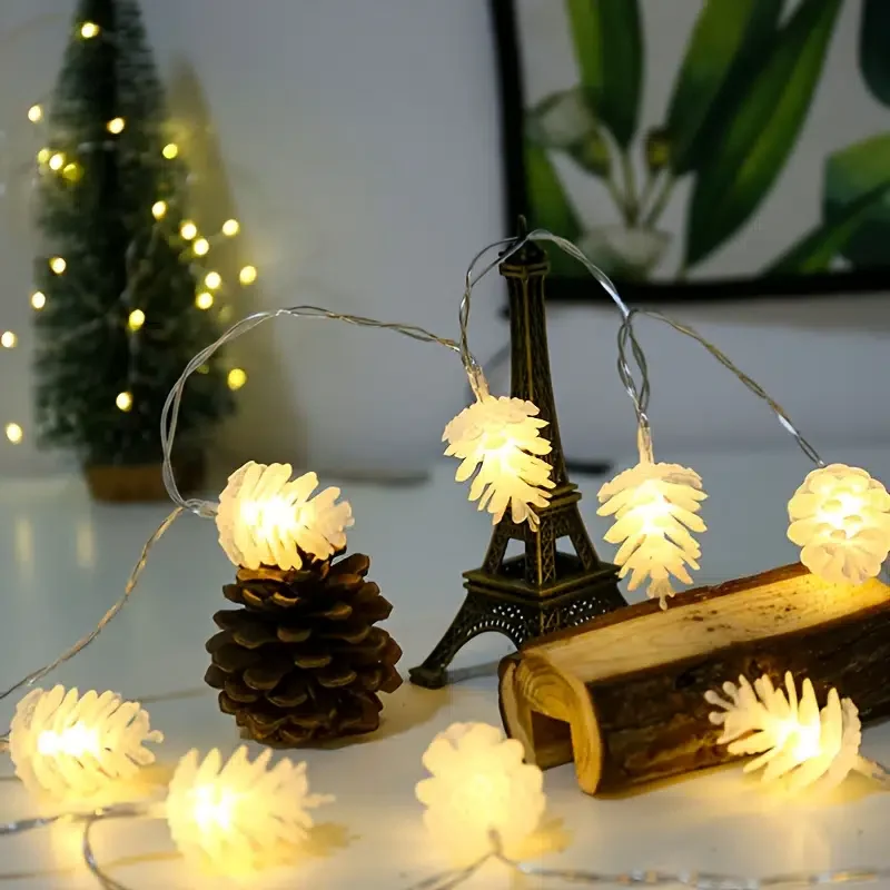 HMTX 1pc Led Christmas Lights, Pine Cone Shape String Lights, Christmas Lights Decoration, 4.9ft 10 Lights
HMTX 1pc Led Christmas Lights, Pine Cone Shape String Lights, Christmas Lights Decoration, 4.9ft 10 Lights