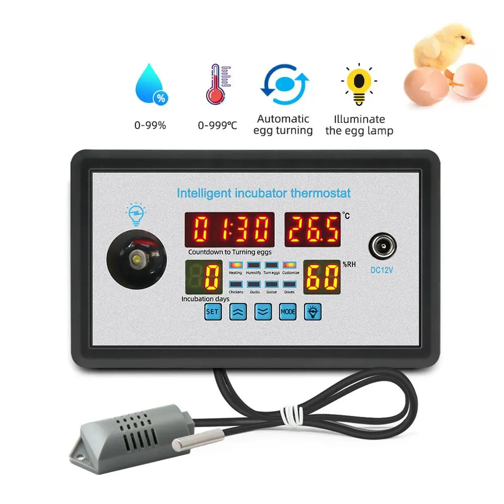 Smart Thermostat Digital ZFX-W9002 Thermostat Temperature Humidity Control Incubator 360 Automatic Egg Turning 12V/220V
Smart Thermostat Digital ZFX-W9002 Thermostat Temperature Humidity Control Incubator 360 Automatic Egg Turning 12V/220V