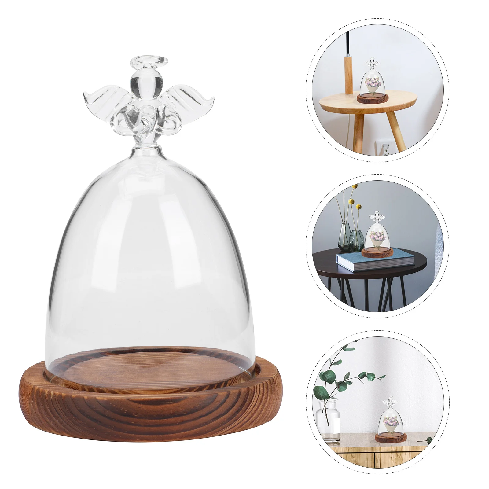 Angel Glass Cover Dome Wood Base Eternal Flower Decorative Tabletop Display Case Immortal
Angel Glass Cover Dome Wood Base Eternal Flower Decorative Tabletop Display Case Immortal