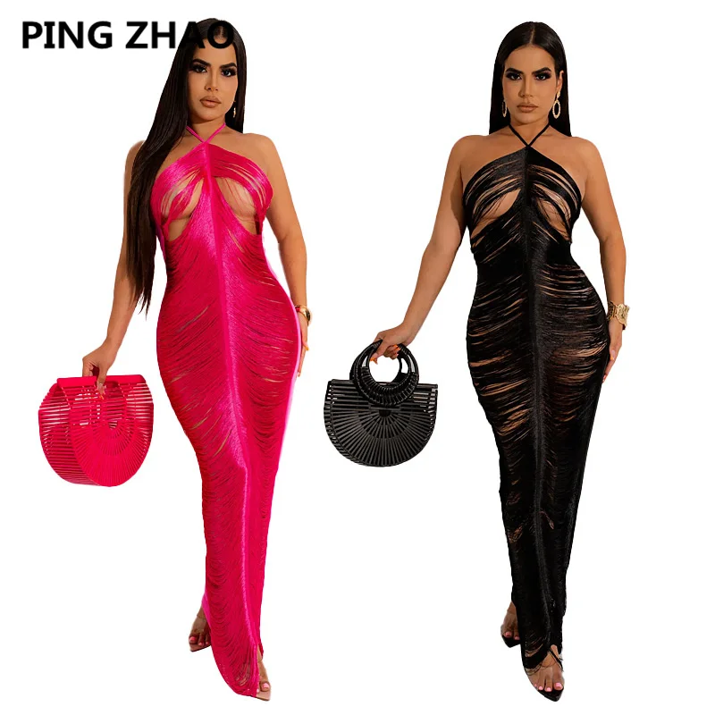 Пикантное вечернее платье-макси PING ZHAO с вырезами и кисточками, женское прозрачное длинное платье с лямкой на шее и открытой спиной, летние п...
Пикантное вечернее платье-макси PING ZHAO с вырезами и кисточками, женское прозрачное длинное платье с лямкой на шее и открытой спиной, летние п...