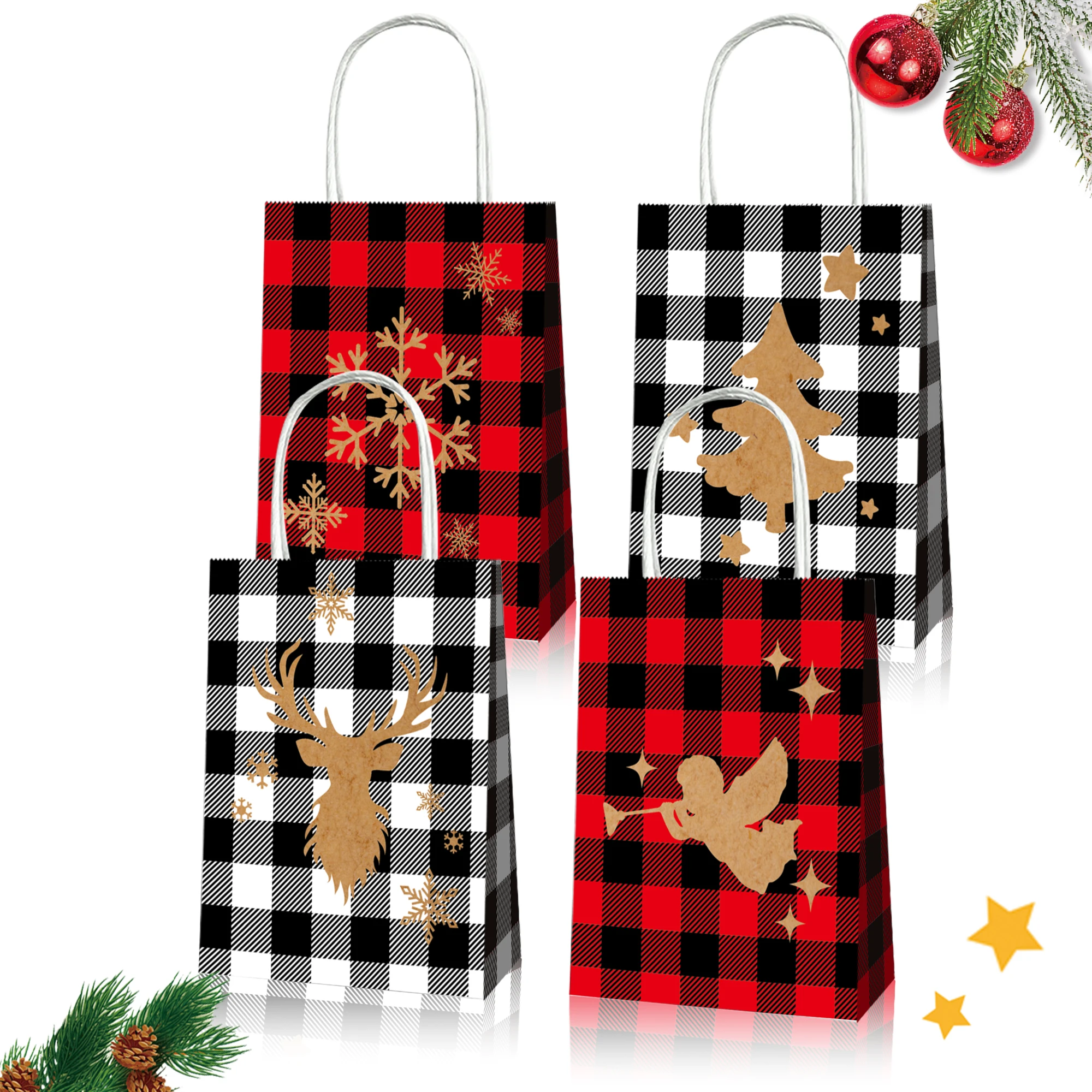 BD053 12Pcs Winter Red Lattice Happy Xmas Christmas Snowflake Party Portable Packing Paper Tote Gift Bag New Year Party Supplies
BD053 12Pcs Winter Red Lattice Happy Xmas Christmas Snowflake Party Portable Packing Paper Tote Gift Bag New Year Party Supplies