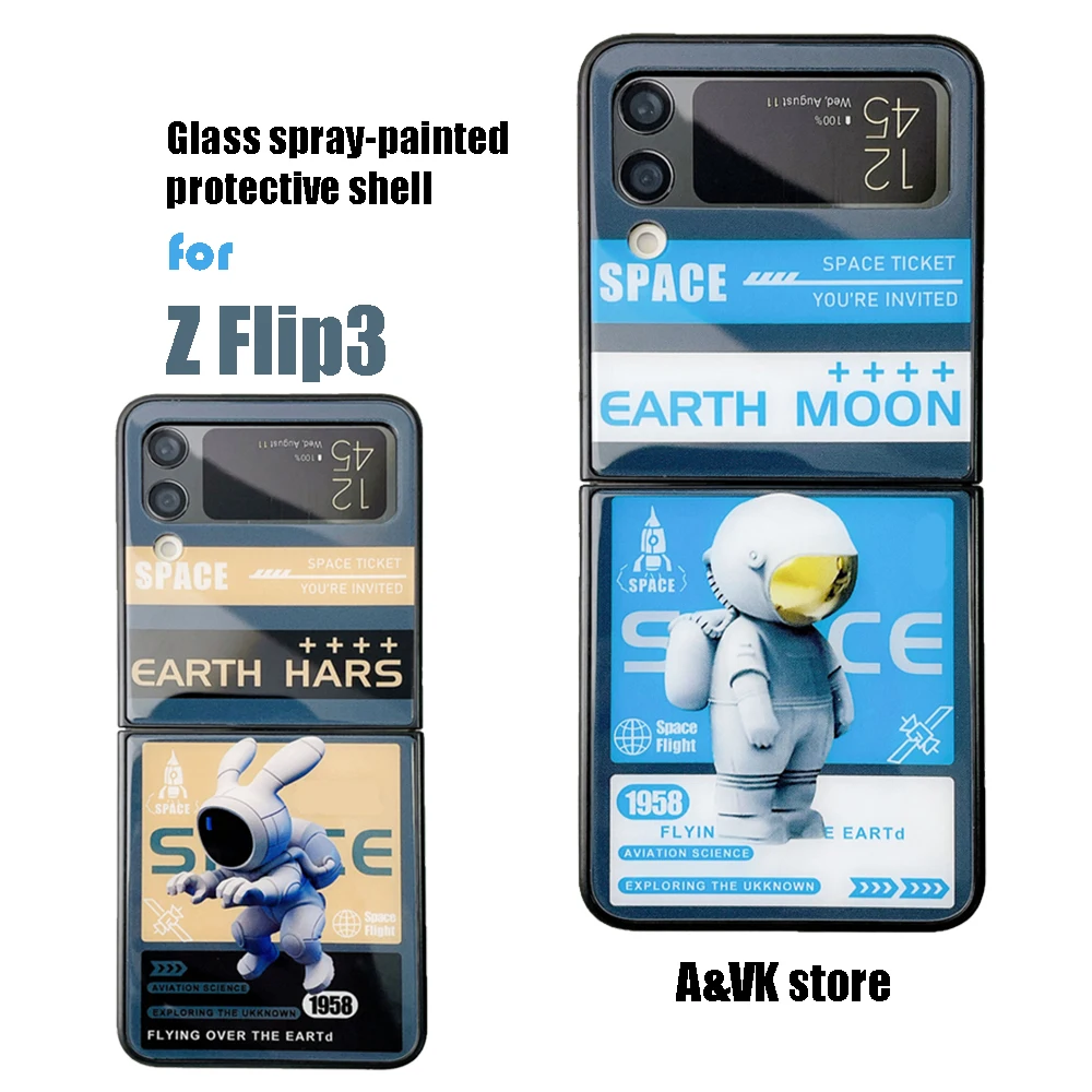 Korean Style Glass Spray-painted Protective Shell for Samsung Galaxy Z Flip3 Cartoon Astronaut Cute Inkjet Picture Phone Case
Korean Style Glass Spray-painted Protective Shell for Samsung Galaxy Z Flip3 Cartoon Astronaut Cute Inkjet Picture Phone Case