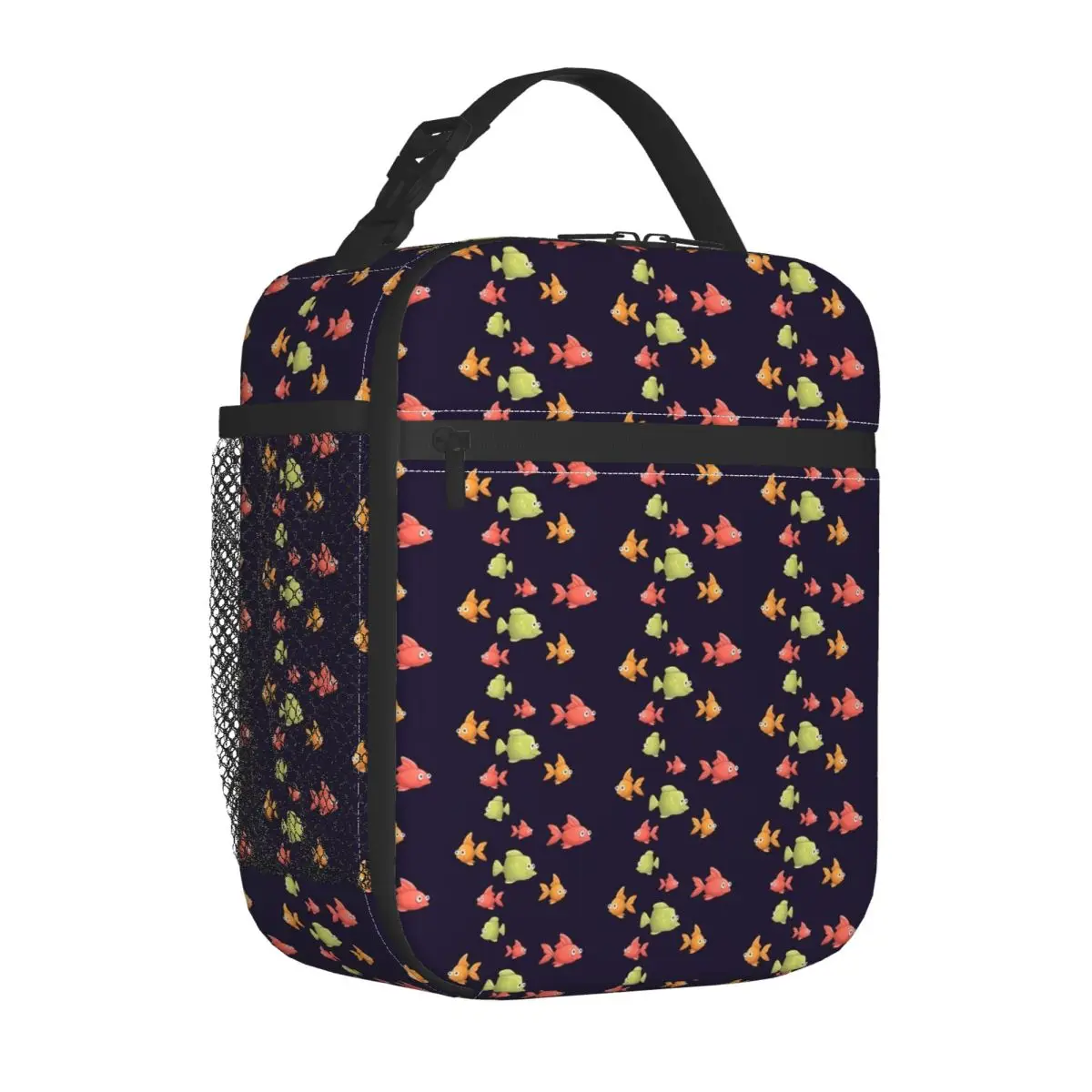 

Tropical Marine Lunch Bag Colorful Fishes Print Work Lunch Box For Women Leisure Print Thermal Tote Handbags Oxford Cooler Bag