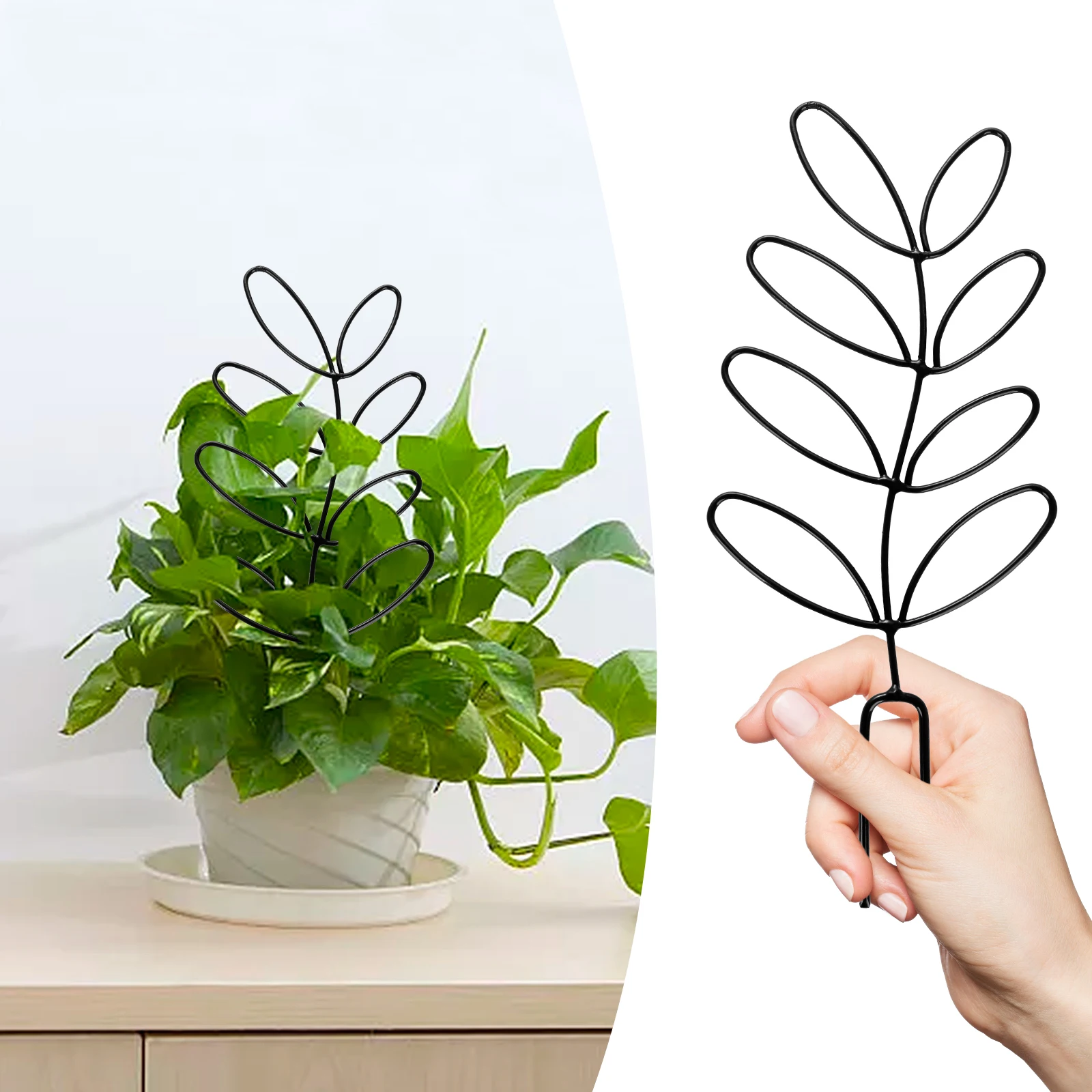 Plant Trellises Leaf Support Stand Beautiful Easily To Use Reused Black New Durable Rattan Climbing Iron Flower Rack - купить по