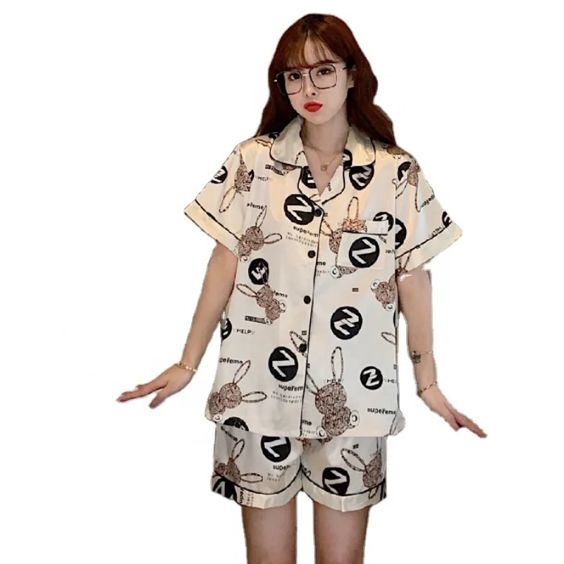 Factory Outlet Pyjamas Shorts Pijamas Cortas Pillamas Para Mujer Silk Pajamas Korean Sleepwear Short Sleeve Womens Loungewear
Factory Outlet Pyjamas Shorts Pijamas Cortas Pillamas Para Mujer Silk Pajamas Korean Sleepwear Short Sleeve Womens Loungewear