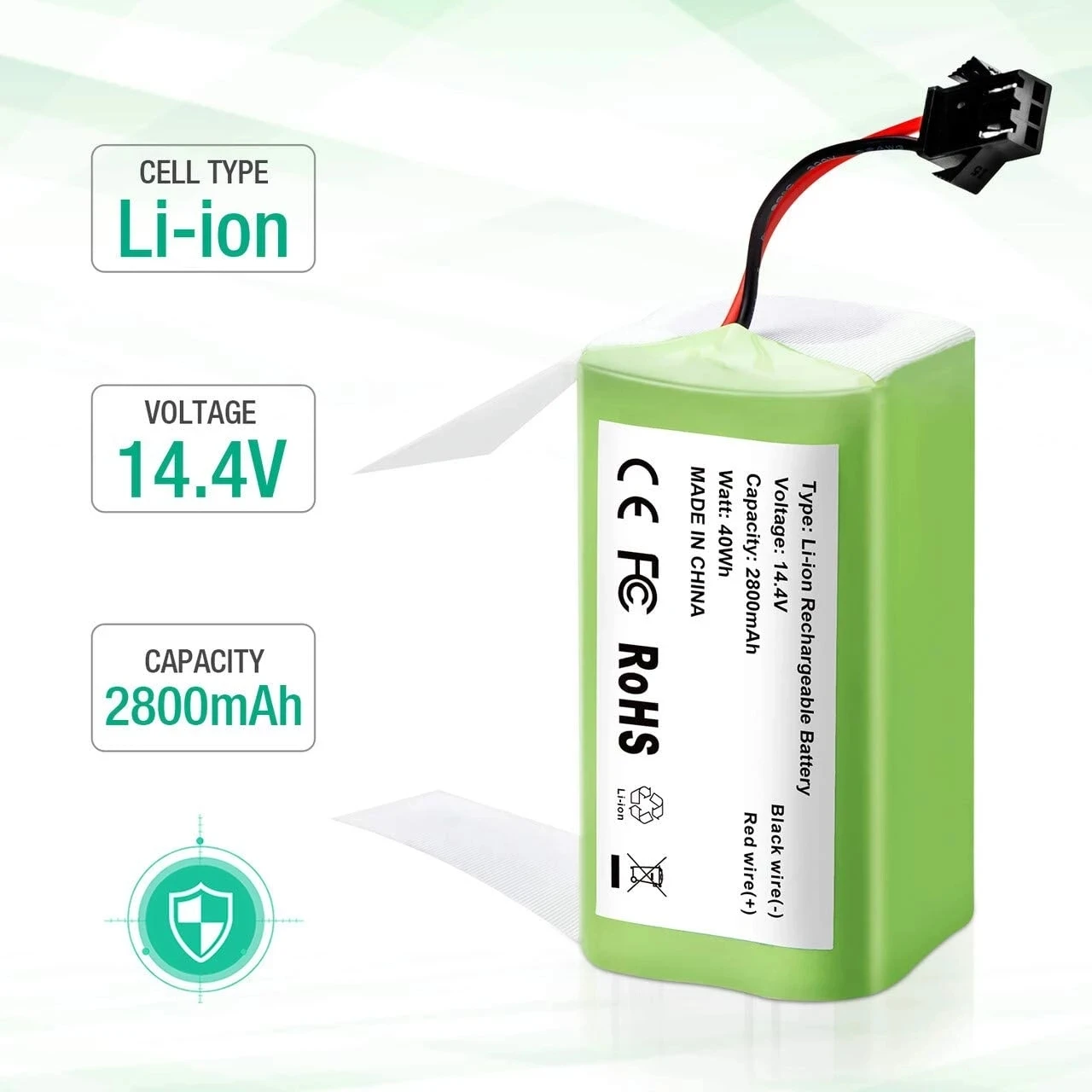 14.4V6800mAh Li-ion battery for Conga 990, 1090 Tesvor X500 Ecovacs Deebot N79 N79S DN622 Eufy RoboVac 11 11S RoboVac 30 etc
14.4V6800mAh Li-ion battery for Conga 990, 1090 Tesvor X500 Ecovacs Deebot N79 N79S DN622 Eufy RoboVac 11 11S RoboVac 30 etc