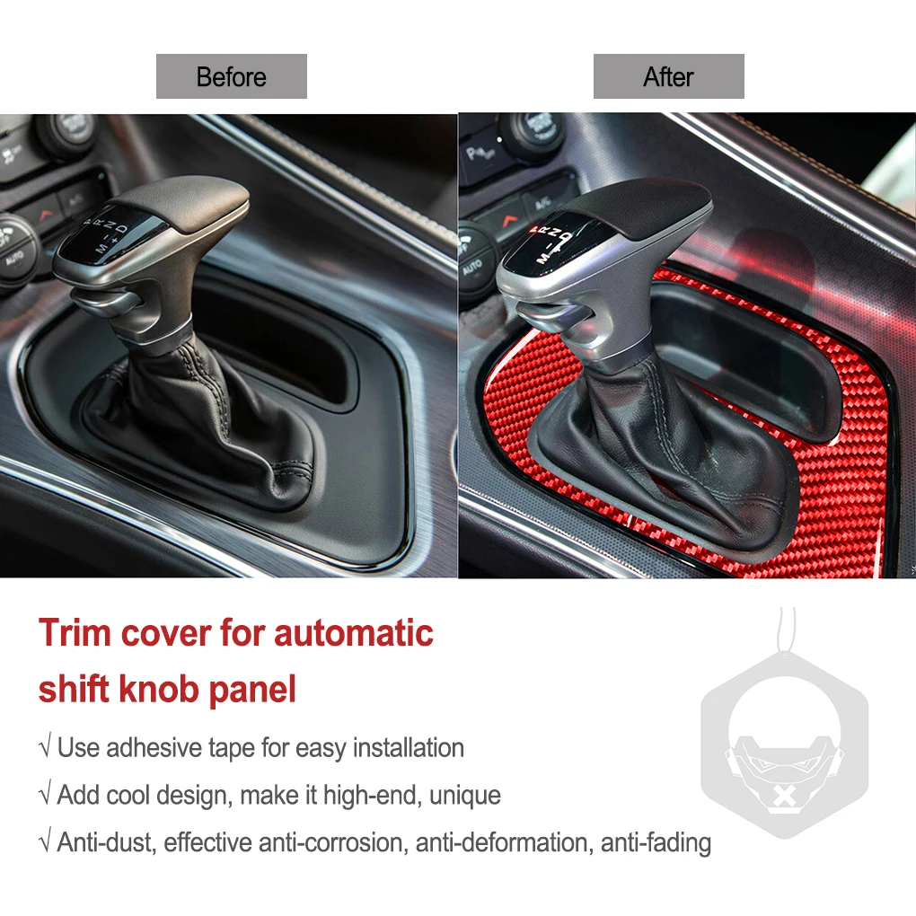 Car Carbon Fiber Shift Knob Panel Trim Removable Stylish Anti-rust Cover Part Replacement for Challenger 2015-2021 
Car Carbon Fiber Shift Knob Panel Trim Removable Stylish Anti-rust Cover Part Replacement for Challenger 2015-2021