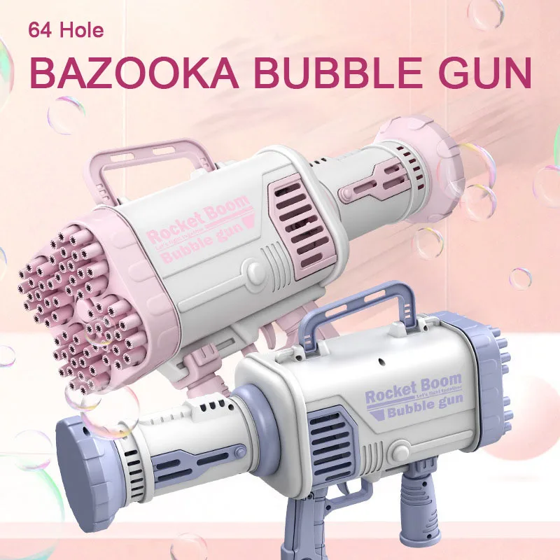 64 Holes Electric Bubble Gun Gatlin Bubble Gun Machine Soap Bubbles Magic Bubble for Bathroom Outdoor Toys For Children
64 Holes Electric Bubble Gun Gatlin Bubble Gun Machine Soap Bubbles Magic Bubble for Bathroom Outdoor Toys For Children