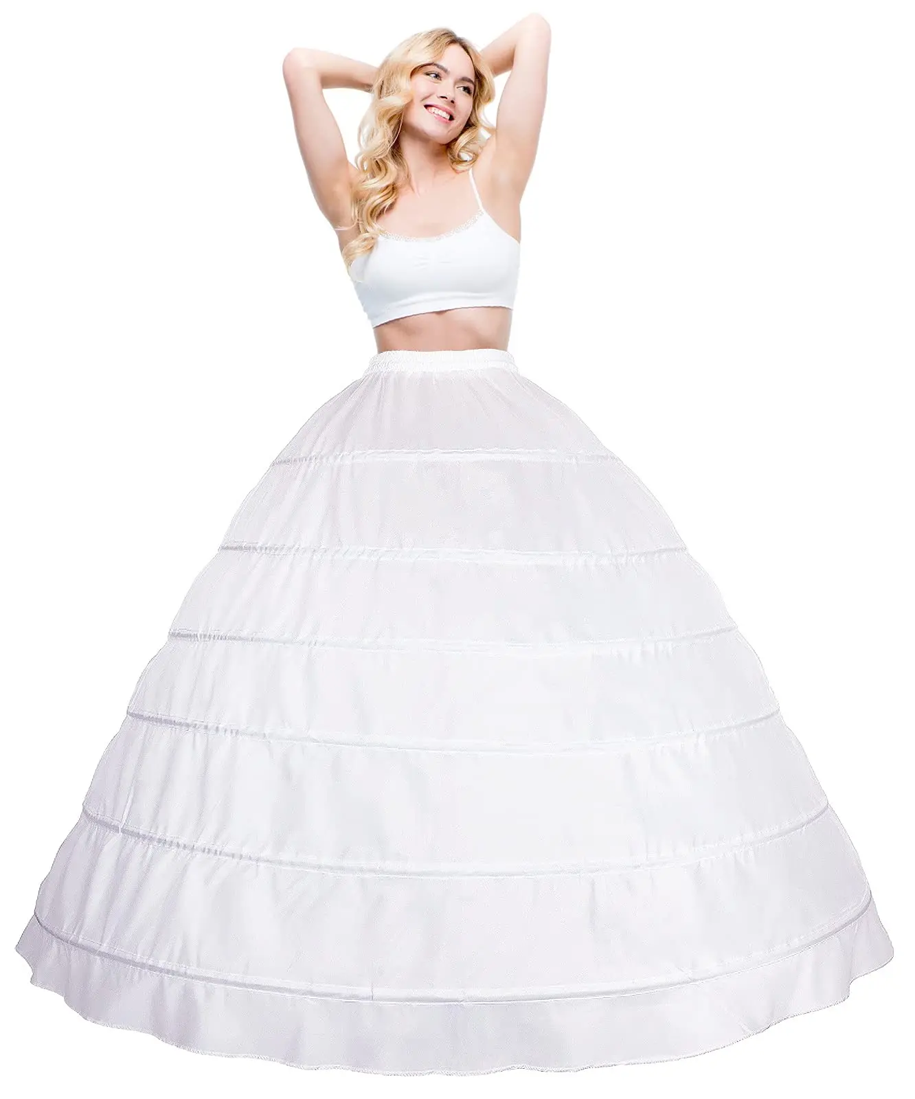 Women Crinoline Petticoat A-line 6 Hoop Skirt Slips Long Underskirt for Wedding Bridal Dress Ball Gown
Women Crinoline Petticoat A-line 6 Hoop Skirt Slips Long Underskirt for Wedding Bridal Dress Ball Gown