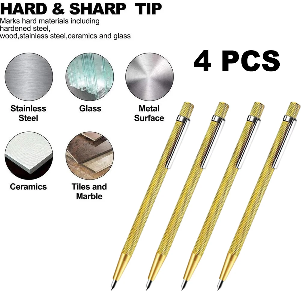4pcs Diamond Metal Marker Engraving Pen Carbide Glass Cutter Carbide Scriber For Glass Ceramic Metal Wood Engraving Hand Tool
4pcs Diamond Metal Marker Engraving Pen Carbide Glass Cutter Carbide Scriber For Glass Ceramic Metal Wood Engraving Hand Tool