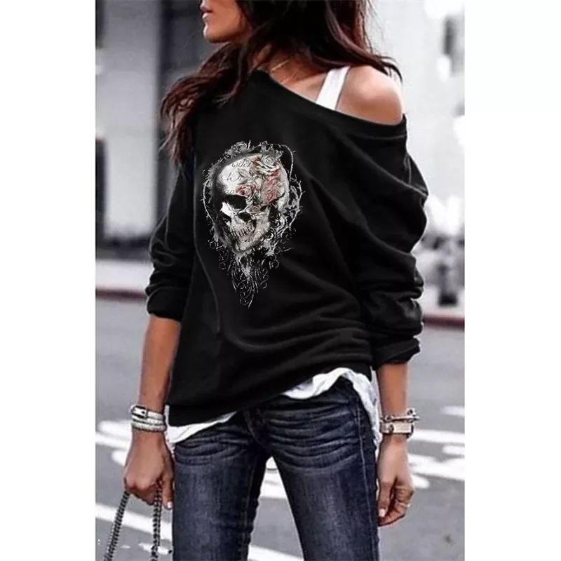 2023NEW New S-5XL Women Spring Fashion Style One Shouder Casual Long Sleeve T-Shirt Tops Sexy Skull Plus Size Full T-shirt Tops
2023NEW New S-5XL Women Spring Fashion Style One Shouder Casual Long Sleeve T-Shirt Tops Sexy Skull Plus Size Full T-shirt Tops