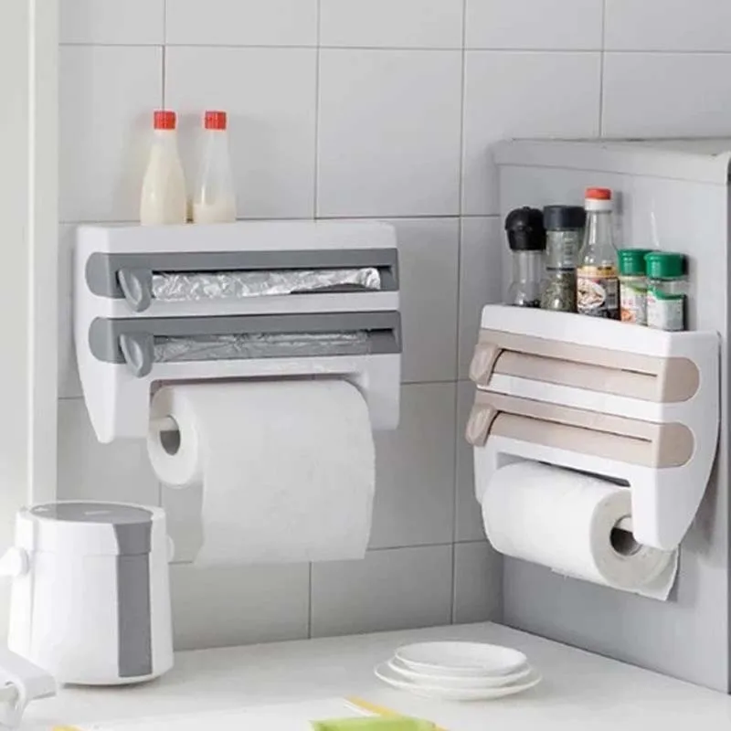 Kitchen Organizer Paper Towel Holder Cling Film Cutting Holder Sauce Bottle Tin Foil Paper Kitchen Wall Hanging Storage Rack
Kitchen Organizer Paper Towel Holder Cling Film Cutting Holder Sauce Bottle Tin Foil Paper Kitchen Wall Hanging Storage Rack