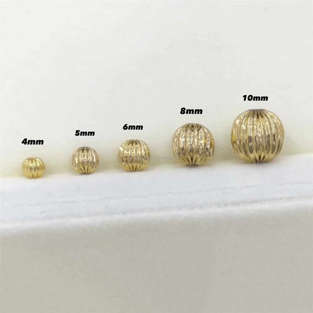 Real 18K Plated Gold Lantern bead watermelon bead pumpkin bead DIY hand-made loose bead string jewelry chain bead accessories
Real 18K Plated Gold Lantern bead watermelon bead pumpkin bead DIY hand-made loose bead string jewelry chain bead accessories