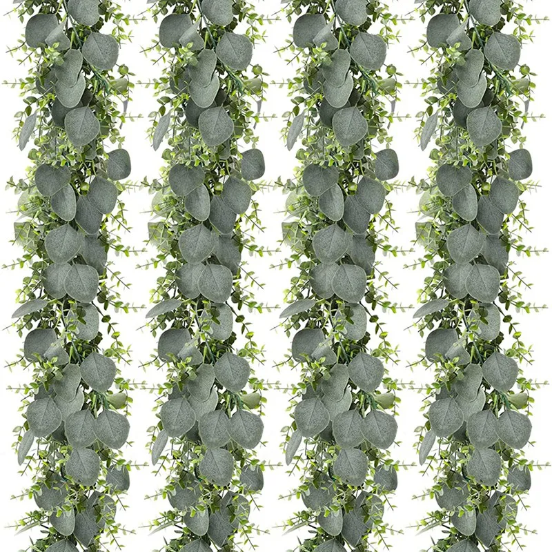 4Pcs Eucalyptus Garland Artificial Silver Dollar Eucalyptus Leaves Vines, Faux Silk Greenery Garland Plants(5.9FT)
4Pcs Eucalyptus Garland Artificial Silver Dollar Eucalyptus Leaves Vines, Faux Silk Greenery Garland Plants(5.9FT)