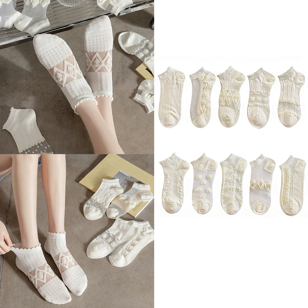 Solid Color White Short Sock Ultra-thin Transparent Crystal Silk Socks Women Fashion Summer Japan Style Lolita Lace Ruffle Sock
Solid Color White Short Sock Ultra-thin Transparent Crystal Silk Socks Women Fashion Summer Japan Style Lolita Lace Ruffle Sock