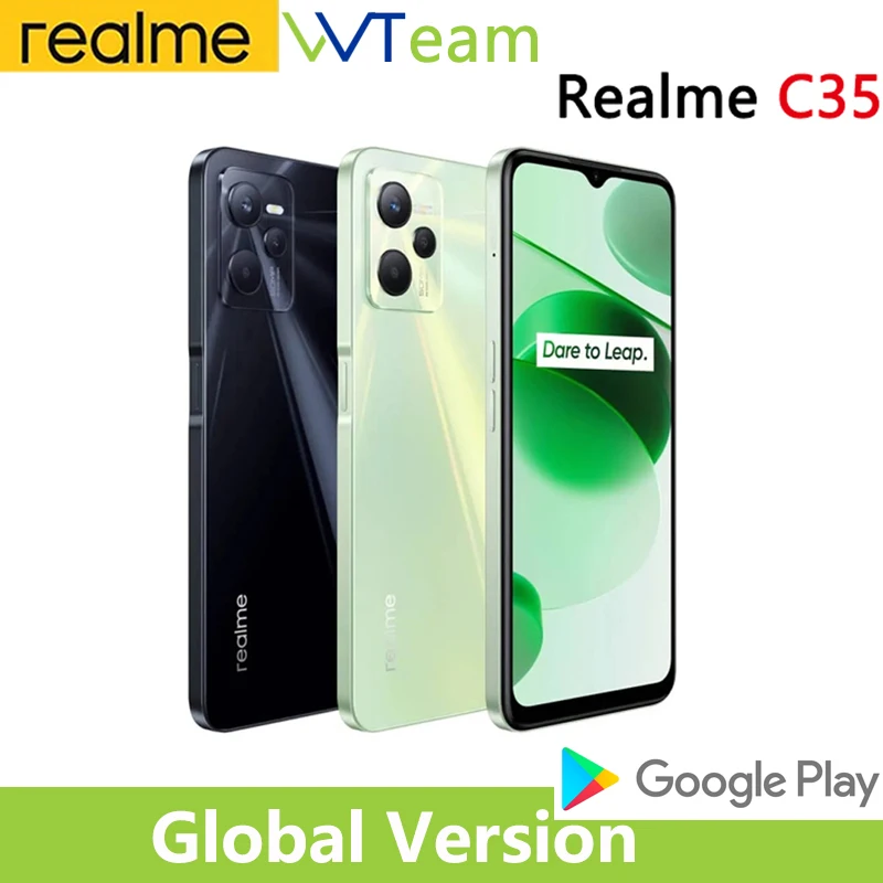 

Realme C35 4GB 64GB 128G Smartphone Unisoc T616 Processor Octa core 6.6" FHD 50MP AI Triple Camera 5000mAh Massive Battery