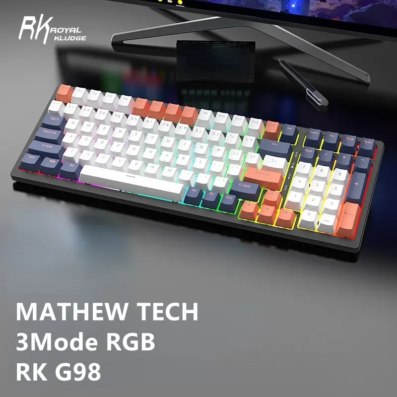 RK G98 Wireless Three-mode Bluetooth Mechanical Keyboard Green Pink Yellow Switch RGB Hot-swappable Gaming Mechanical Keyboard
RK G98 Wireless Three-mode Bluetooth Mechanical Keyboard Green Pink Yellow Switch RGB Hot-swappable Gaming Mechanical Keyboard