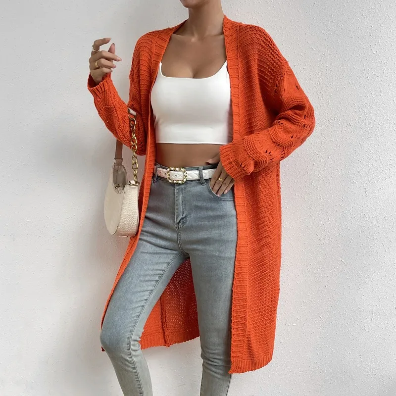 

YEMOGGY Fashion Knitted Cardigan Sweater for WInter Women's Sweaters 2023 New V-Neck Solid Full Sleeve Sweater Cardigans Coat
