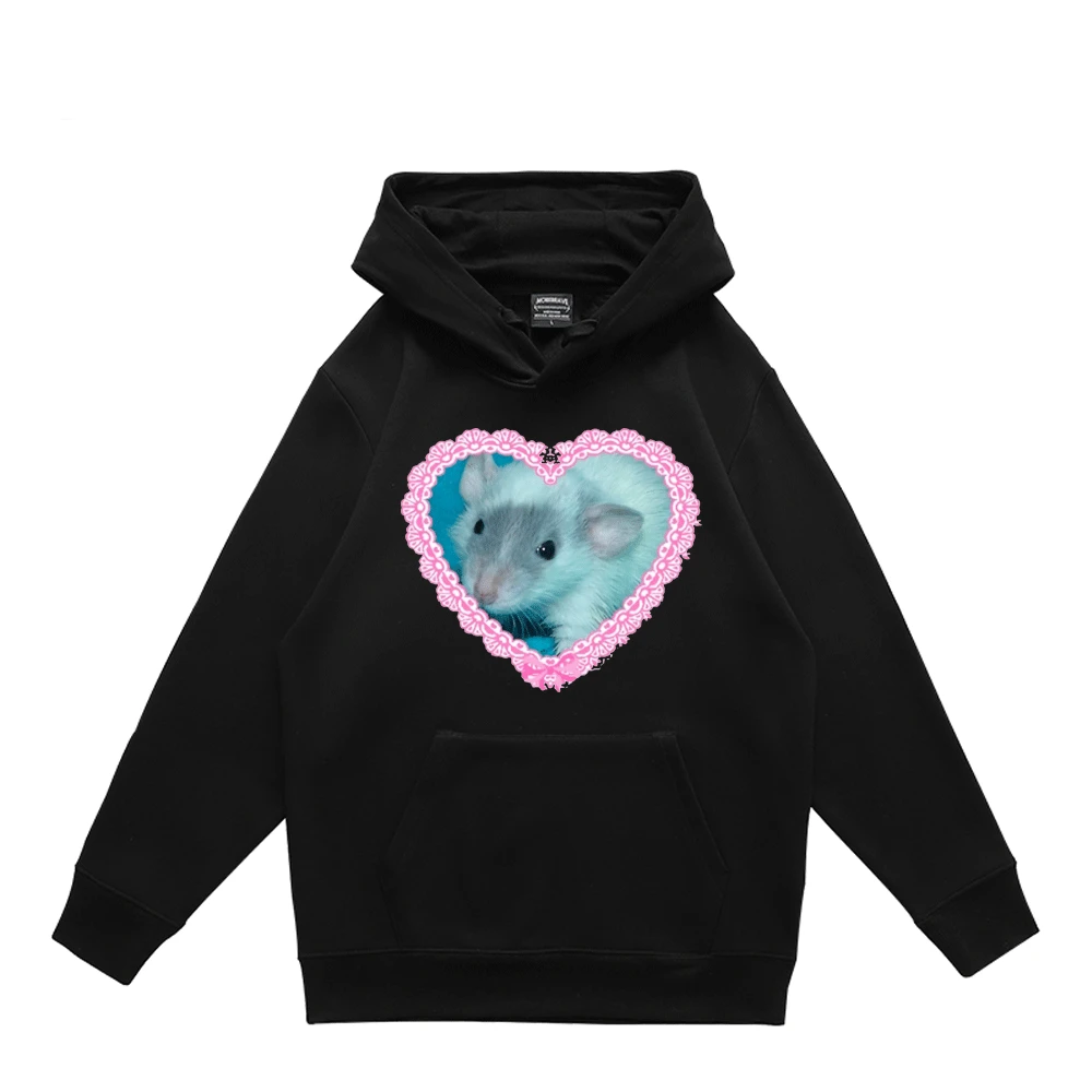 Cute Rat Hoodie Men Women Street Hip Hop Fashion Oversized Hooded Sweatshirt 2022 Spring Kawaii Pullovers Hoodies Unisex Tops
Cute Rat Hoodie Men Women Street Hip Hop Fashion Oversized Hooded Sweatshirt 2022 Spring Kawaii Pullovers Hoodies Unisex Tops