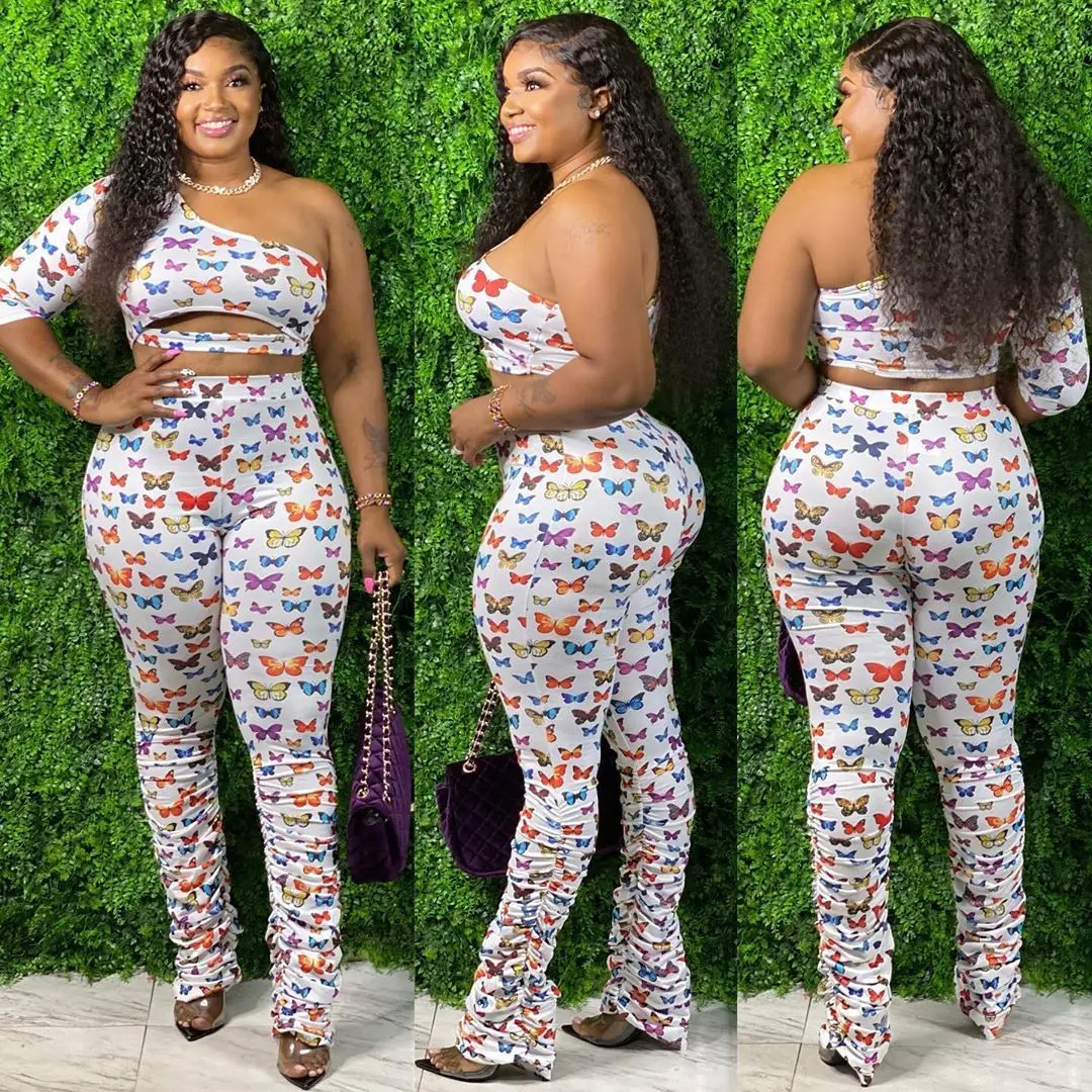 Sexy Club Set Women Fashion Butterfly Print Cutout One Shoulder Sleeve Top and Pants Summer Casual Two Piece Sets Women Outifit
Sexy Club Set Women Fashion Butterfly Print Cutout One Shoulder Sleeve Top and Pants Summer Casual Two Piece Sets Women Outifit
