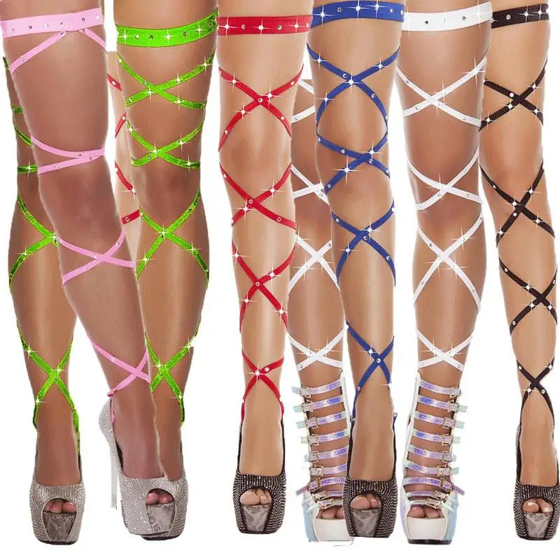 

Hot Fishnet Sexy Bling Stockings Long Pantyhose Women Thigh-High Rhinestone Crystal Shinny Leg Wraps Stocking Lingerie Bandage