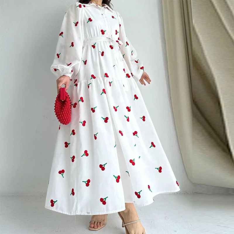 Casual Elegant Long Sleeve Beach Dress Basic Fashion Pleat Loose Hem Long Shirt Dress Chic Sweet Print Women Lace-up Party Dress
Casual Elegant Long Sleeve Beach Dress Basic Fashion Pleat Loose Hem Long Shirt Dress Chic Sweet Print Women Lace-up Party Dress