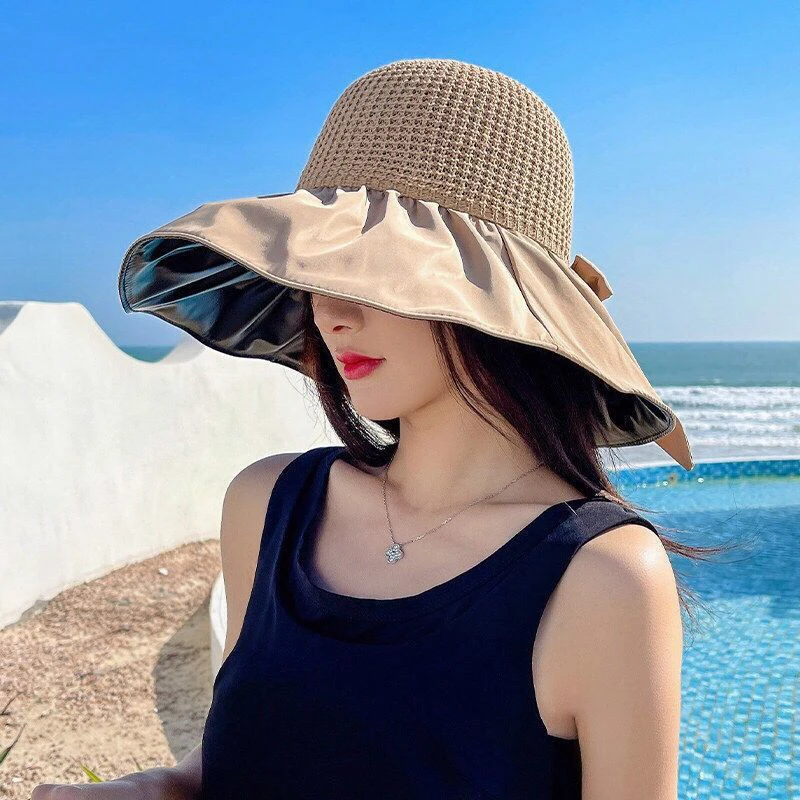 Spring Summer New Big Wide Brim Women Bucket Hat Solid Color Foldable UV Protection Outdoor Beach Panama Cap Sun Hats
Spring Summer New Big Wide Brim Women Bucket Hat Solid Color Foldable UV Protection Outdoor Beach Panama Cap Sun Hats