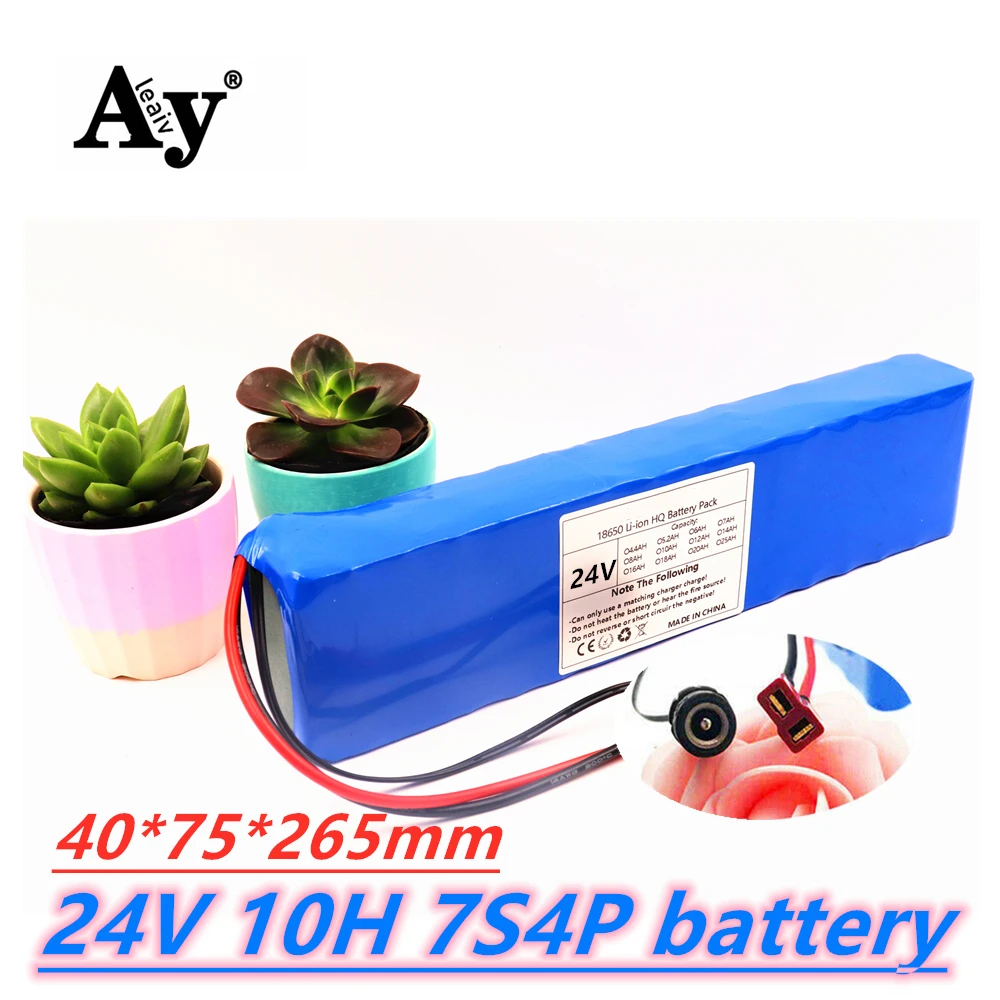 

Aleaviy 24V 18650 7S4P 29.4V 10Ah Li-ion Battery Pack with 20A balanced BMS for electric bicycle scooter electric