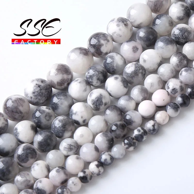

Natural Black White Persian Jades Beads Energy Healing Stone Round Loose Beads For Jewelry Making Diy Bracelets 6 8 10 12mm 15"2