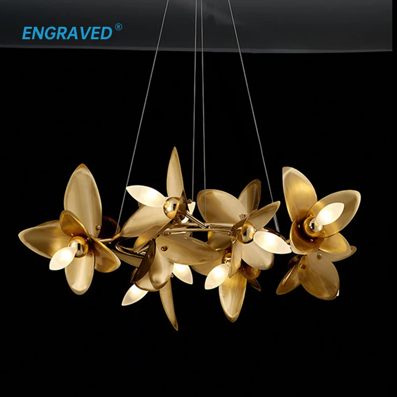 Creative Flower Chandelier for Living Room Bedroom Copper Modern Indoor Decorative Hanging Lamp Vintage Light Fixture
Creative Flower Chandelier for Living Room Bedroom Copper Modern Indoor Decorative Hanging Lamp Vintage Light Fixture
