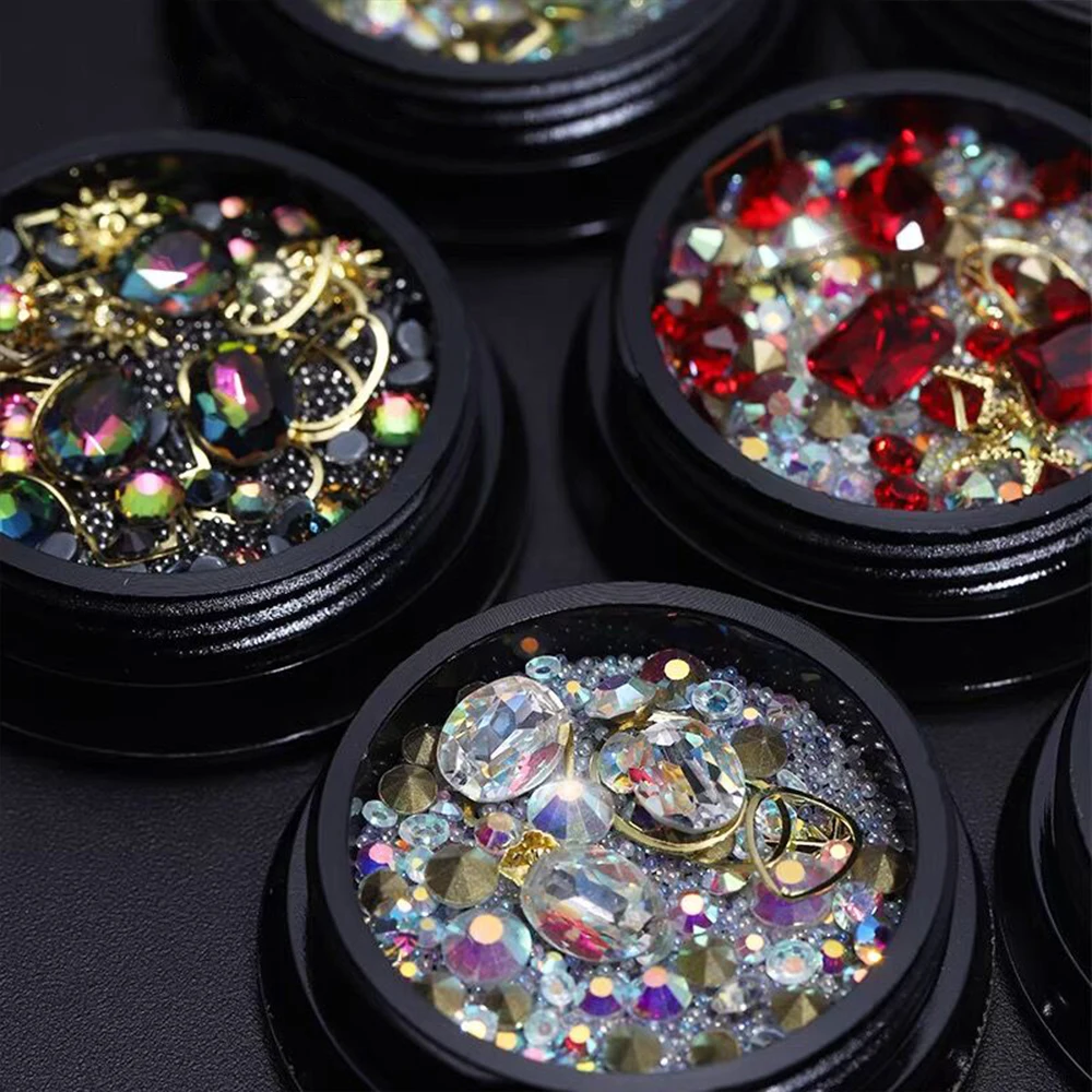 1Jar Mixing Rhinestone Nail Charms (100pcs+)Metal+Small Crystal Parts Jewelry 3D Mixed Size AB Crystal Alloy DIY Nail Decoration
1Jar Mixing Rhinestone Nail Charms (100pcs+)Metal+Small Crystal Parts Jewelry 3D Mixed Size AB Crystal Alloy DIY Nail Decoration