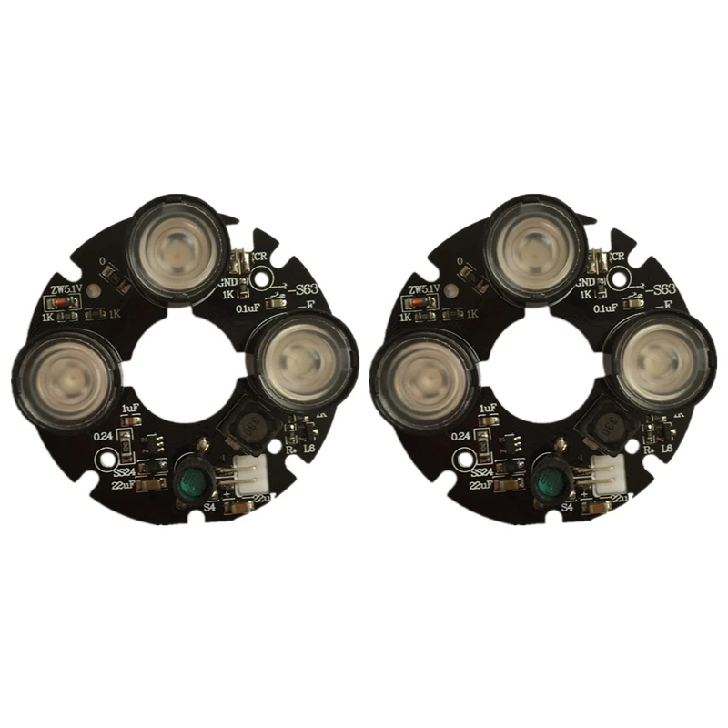2X 3 Array IR LED Spot Light Infrared 3X IR LED Board For CCTV Cameras Night Vision (53Mm Diameter)
2X 3 Array IR LED Spot Light Infrared 3X IR LED Board For CCTV Cameras Night Vision (53Mm Diameter)
