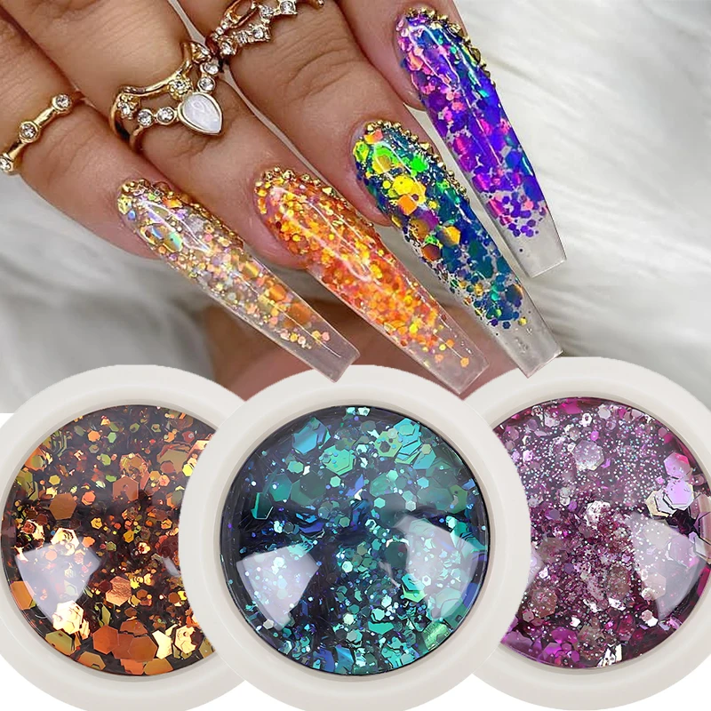 Aurora Nail Sequins 3D Holographic Colored Hexagon Rose Gold Nail Glitter Powder Paillette DIY Manicure Decorations Accessories 
Aurora Nail Sequins 3D Holographic Colored Hexagon Rose Gold Nail Glitter Powder Paillette DIY Manicure Decorations Accessories