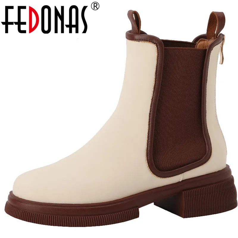 FEDONAS New Arrival Women Ankle Boots Autumn Winter Casual Basic Thick Heels Genuine Leather Fashion Back Zipper Shoes Woman
FEDONAS New Arrival Women Ankle Boots Autumn Winter Casual Basic Thick Heels Genuine Leather Fashion Back Zipper Shoes Woman