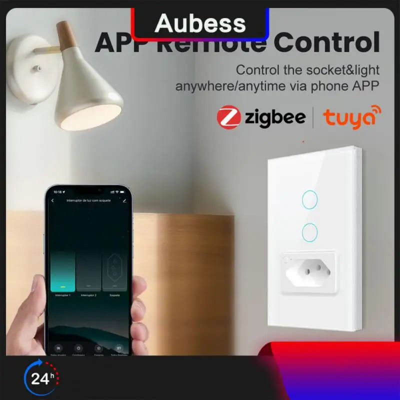 Умный выключатель Tuya Zigbee, настенный выключатель с дистанционным управлением, розетка для умного дома, стандарт Бразилии
Умный выключатель Tuya Zigbee, настенный выключатель с дистанционным управлением, розетка для умного дома, стандарт Бразилии