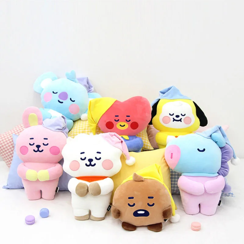 

Kawaii Bt21 Tata Rj Chimmy Cooky Shooky Series Cartoon Cute Plush Toy Baby Hooded Doll Dream of Baby Around Gifts for Friends