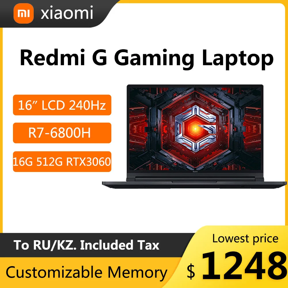 Xiaomi Redmi G Pro 2022 Gaming Laptop 16 Inch 2.5K 240Hz LCD Screen Netbook AMD R7-6800H 16GB 512GB GeForce RTX3060 Computer
Xiaomi Redmi G Pro 2022 Gaming Laptop 16 Inch 2.5K 240Hz LCD Screen Netbook AMD R7-6800H 16GB 512GB GeForce RTX3060 Computer