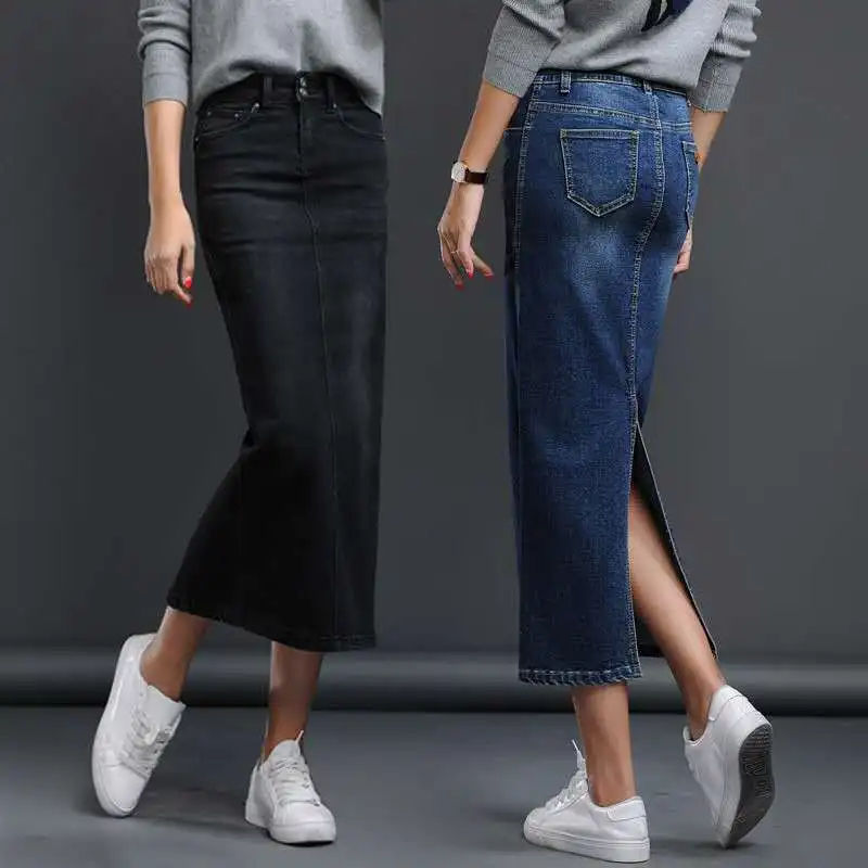 Classic Denim Skirt Women 2022 Long Jean Skirt High Waist Pencil Skirt Ladies Stretch Black Blue Faldas Largas Jupe Longue Femme
Classic Denim Skirt Women 2022 Long Jean Skirt High Waist Pencil Skirt Ladies Stretch Black Blue Faldas Largas Jupe Longue Femme