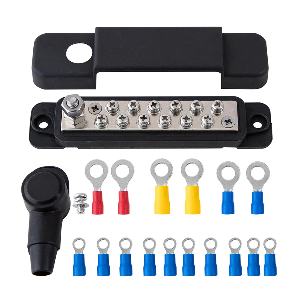 Distribution Block 12 Point Busbar Bus Bar Power Distribution Block 180A 12V DC Black / Red For Automotive Car Boat
Distribution Block 12 Point Busbar Bus Bar Power Distribution Block 180A 12V DC Black / Red For Automotive Car Boat