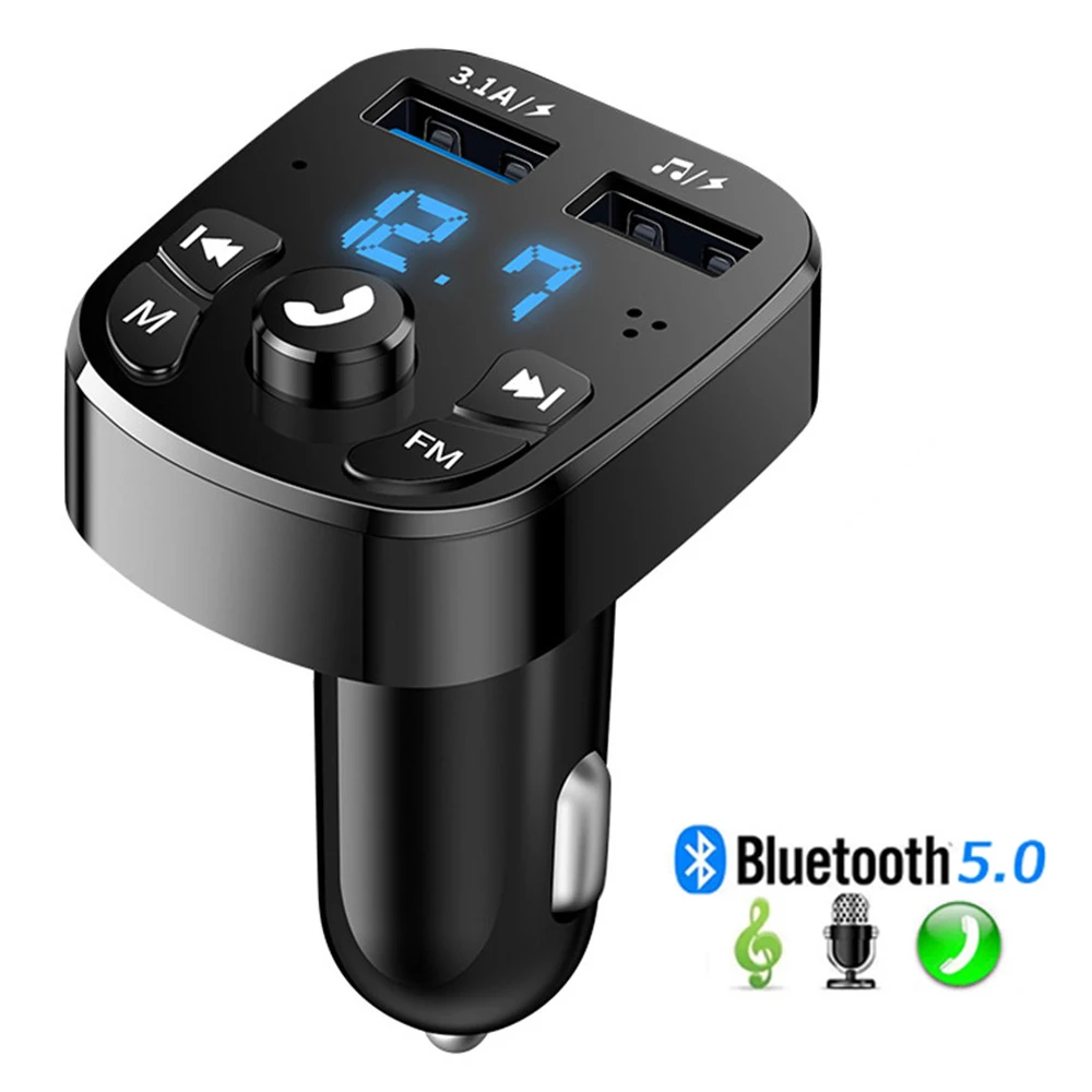 

Car Charger FM Transmitter Bluetooth Audio Dual USB Car MP3 Player Autoradio Handsfree Charger 3.1A Fast Charger Car Accessories