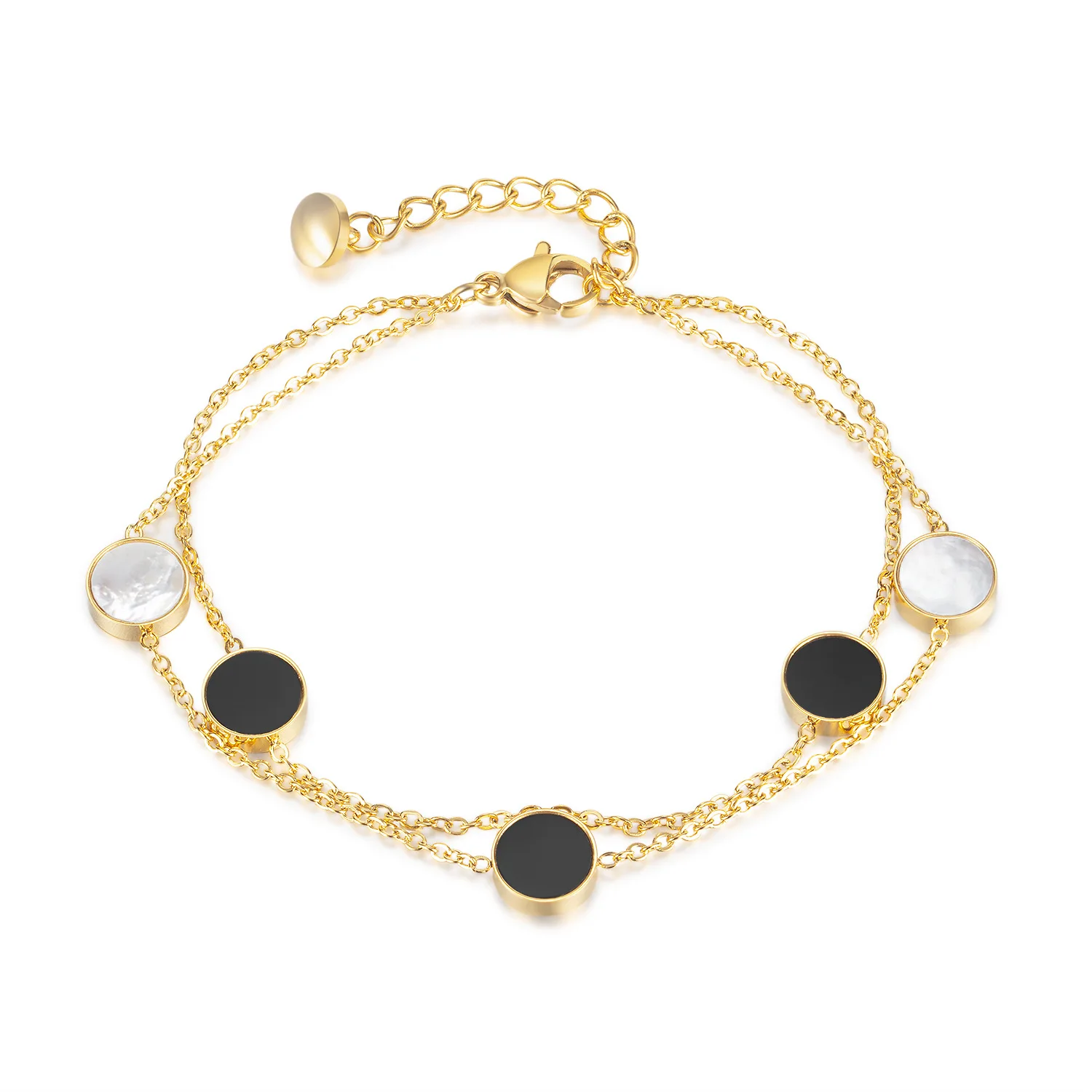 Fashion Double-Layer Geometric Round Bracelets Stainless Steel Chain Link Charm Wrist for Woman Girls Gift
Fashion Double-Layer Geometric Round Bracelets Stainless Steel Chain Link Charm Wrist for Woman Girls Gift