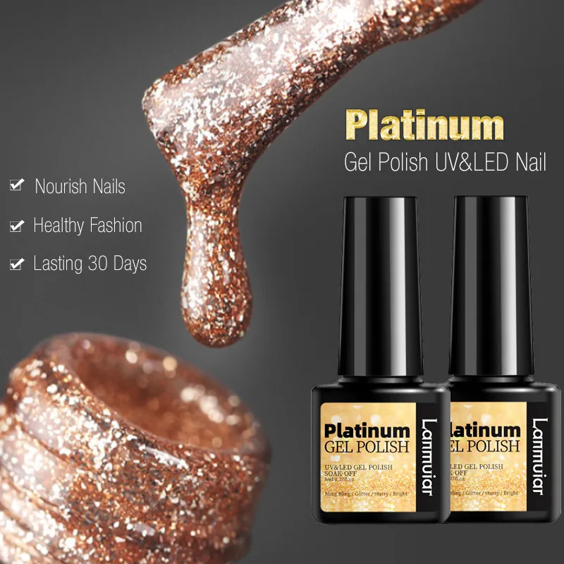 Platinum Nail Gel Polish Silver Glitter Flakes Nails Art Gels Polish UV LED Semi Permanent Winter Nail Varnish 8ml
Platinum Nail Gel Polish Silver Glitter Flakes Nails Art Gels Polish UV LED Semi Permanent Winter Nail Varnish 8ml