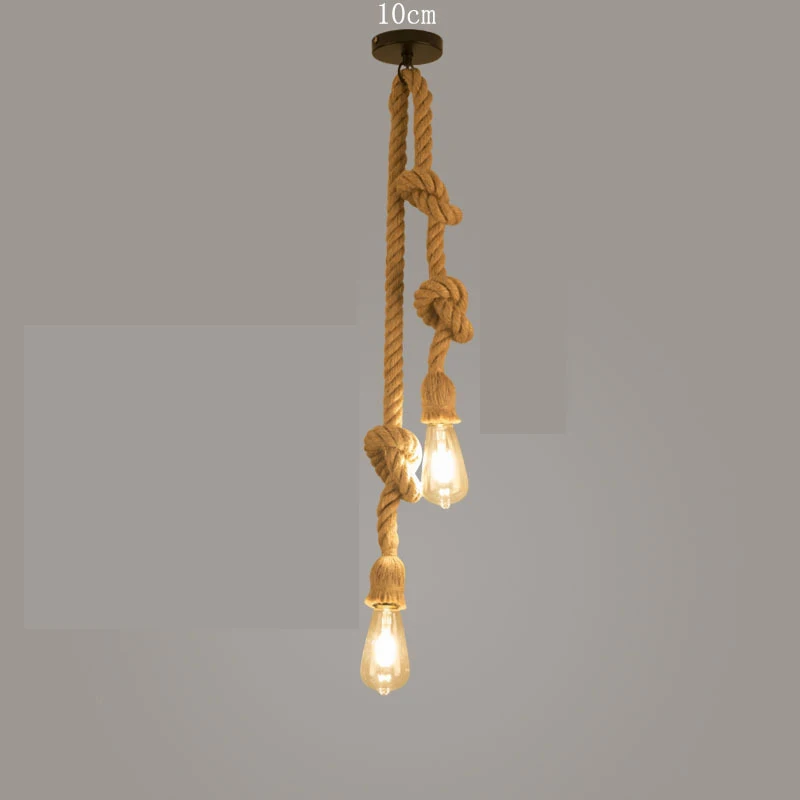 

Vintage Hemp Rope Pendant Lights Attic Personality Industrial E27 Indoor Lightings for Loft/Living Room/Bar Retro Hanging Lamp