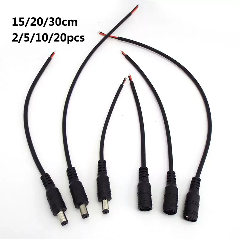 2pin DC Male Female wire Power supply Pigtail Cable 12V 5.5x2.1mm Connector adapter plug For LED light strip car Driver DVR
2pin DC Male Female wire Power supply Pigtail Cable 12V 5.5x2.1mm Connector adapter plug For LED light strip car Driver DVR