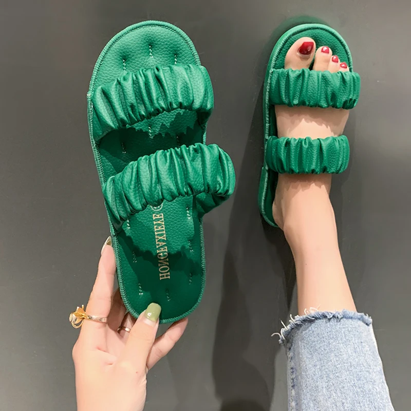 Beach Shoes Slippers Flat Slides Slipers Women Sabot 2022 Rubber Summer Rome PU Pleated Basic Shoes Woman 2022 Slippers Flat Sha
Beach Shoes Slippers Flat Slides Slipers Women Sabot 2022 Rubber Summer Rome PU Pleated Basic Shoes Woman 2022 Slippers Flat Sha