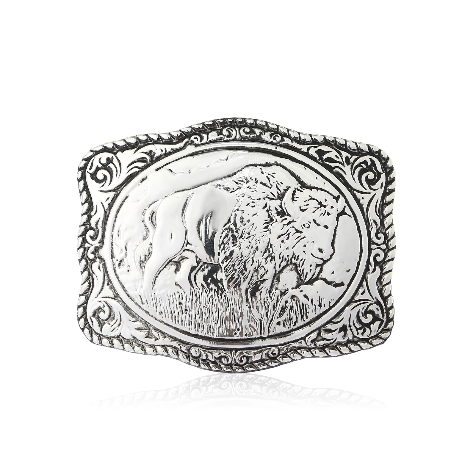Silver Texas Cattle Pattern Western Cowboy Belt Buckle 4cm 
Silver Texas Cattle Pattern Western Cowboy Belt Buckle 4cm