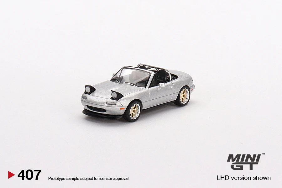 MINI GT 1:64 Mazda Miata MX-5 (NA) Tuned Version Silver Stone Metallic Silver MGT00407-CH LHD
MINI GT 1:64 Mazda Miata MX-5 (NA) Tuned Version Silver Stone Metallic Silver MGT00407-CH LHD